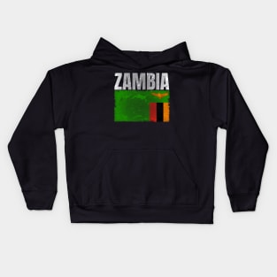 Distressed Zambia Flag Graphic Gifts for Men Women Kids Zambian Kids Hoodie